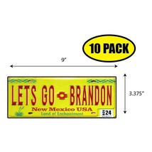 10 PACK 3.37&quot;x 9&quot; LETS GO BRANDON PLATE Sticker Decal Gift MAGA Trump BS... - $13.25