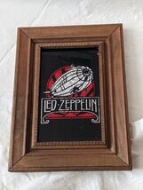 1980's Led Zeppelin Carnival Glitter Mirror Wood Frame 11.5" x 8.5" Man ... - $83.15