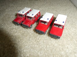 Lot of 4 HO Scale Plastic Wiking Fire Rescue Truck Vehicles - $21.78