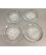 Lot Of 4 Hoya Crystal Floral Plates - Made In Japan - $910.43 MXN