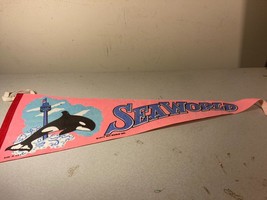 Vintage 1973 Sea World Whale Pennant 25 inches long - $13.99