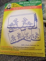 Aunt Marthas Hot Iron Transfers NIP 3049 Pretty Bedroom Set - £1.26 GBP