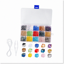 750 Pcs Sparkling AB Color 4mm Cube Glass Beads - Crystal Spacer Beads for Jewel - $39.59