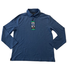 Banana Republic Men Luxe Touch Long Sleeve Polo Shirt 100% Cotton Blue XL - £14.78 GBP