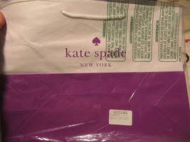 Designer Paper Shopping Gift Bags Kate Spade Purple White Medium 5 Piece - £23.97 GBP