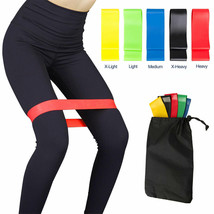 Resistance Bands Loop Set 5 Legs Exercise Workout Crossfit Fitness Yoga Booty - £12.17 GBP