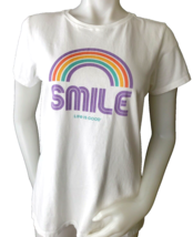 Life Is Good Crusher Tee Shirt Womens M Retro Rainbow Sherbet Smile Whit... - $16.64