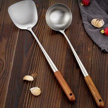 Wok Spatula and Ladle Tool Set, 17 Inches Kitchenware - £15.95 GBP