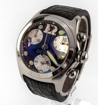 Corum Acciaio Inox Chrono Bolla Quarzo Orologio da Uomo Pelle Fascia 396.150.20 - £1,019.89 GBP