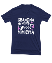 Grandma T Shirt Grandma Grams Sweet Mimicita Navy-V-Tee - £17.50 GBP