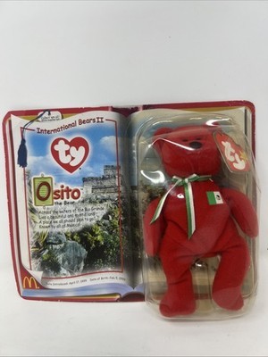 Osito The Bear Mexico International Bears II TY Teenie Beanie Baby McDon... - $71.24