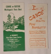 Canoe or Kayak Michigan Brochure Pamplet 2 Count Marrik&#39;s Pine River Iva... - $4.80
