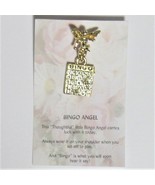Bingo Angel Pin brooch hatpin lapel Gold Crystal Bingo Card - £3.12 GBP