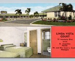 Linda Vista Tribunale Motel S.Augustine Florida Fl Unp Lino Cartolina P3 - $3.02