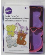 Wilton Cookie Cutter Cutters Metal Set Lot of 4 BABY buggy bear rocking ... - £11.78 GBP