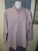 Ralph Lauren Yarmouth Red Striped Button Down Shirt Size 34/35 Men&#39;s 16 1/2 - £17.42 GBP