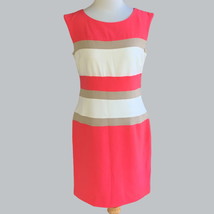 Studio One Ladies Classic Office Striped Midi Sleeveless Lined Dress EUC... - $27.92