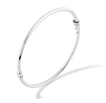 Miabella 925 Sterling Silver Italian Oval Hinged Bangle for - £77.60 GBP