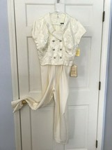 NEW Tags Vintage IVORY Damask Rhinestone ONE PIECE JUMPSUIT Special Occ.... - $64.35