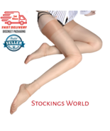 Fully Fashioned Stockings NATURAL Non Stretch Seamless 5 Denier Medium U... - €7,78 EUR