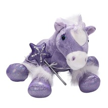 Build A Bear Horse Plush 16&quot; Purple Bow Wand Sparkly Pony Stuffed Animal - £18.53 GBP