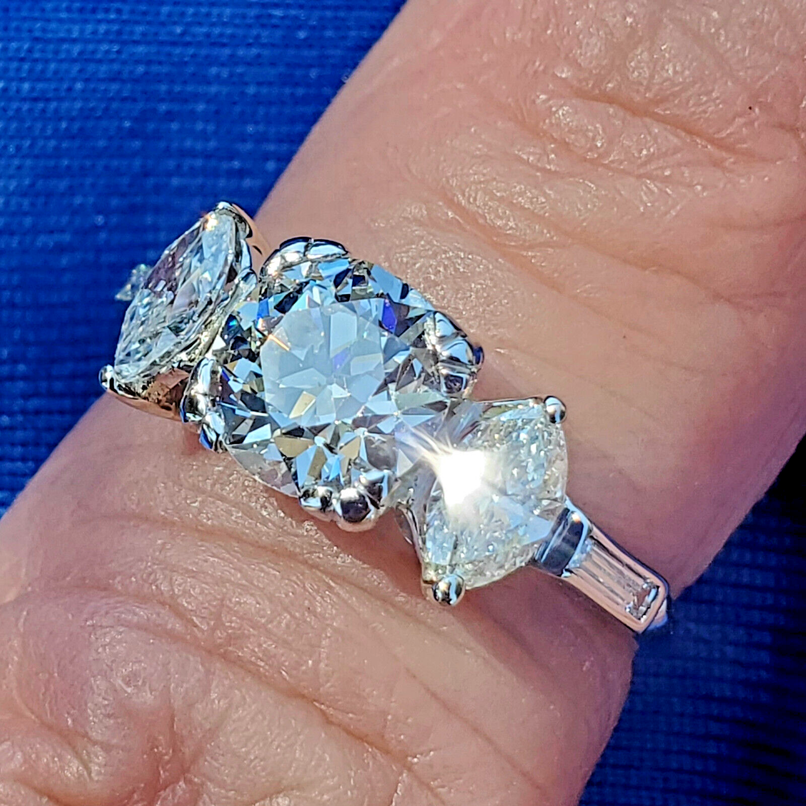 Earth mined Diamond Engagement Ring 2 carat Vintage Deco Platinum Solitaire 7.5 Item image 9