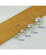 Puffy Ball Kidney Wire Earrings 925 Sterling Silver, Handmade Womens Bal... - $39.00+