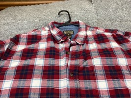 C.E. Schmidt Workwear Men&#39;s XL Red/Blue Plaid Long Sleeve Flannel Work Shirt - £15.56 GBP