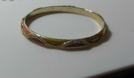 Gold Plated Swirl Enamel Bangle Bracelet - £29.18 GBP