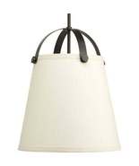 Two Light Antique Bronze Linen Shade Coastal Pendant Galley Collection - $50.00