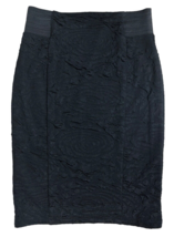 Bar III Women&#39;s Textured Pencil Skirt High Rise Size S Black - $12.86