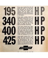 Chevrolet GM 425 Horsepower Advertisement 1963 Automobilia Chevy DWS6D - $459.19 MXN