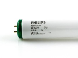 4 Lot Genuine Philips F20T12/CW Alto Fluorescent Linear Bulb 20W 24” 2-PIN - £20.93 GBP