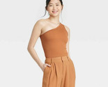 A New Day Women&#39;s Slim Fit Seamless One Shoulder Tank Brown - Size XS - £9.18 GBP
