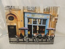French Cafe Photograph Print On Canvas La Fourmi Ailee 19.5x16 Street Vi... - $23.48