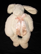 Bunnies By the Bay Bunny Plush White Bean Bag 17&quot; Pink Ribbon Aren&#39;t You... - £23.22 GBP