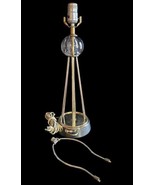1950s Atomic Age Brass and Glass Table Desk Lamp Vintage Mid Century Modern - $133.79