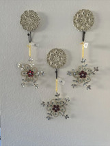 (3)Christmas Ornament STAR GOLD 8&quot; CAPIZ SEASHELL Ribbon Glitter Hanging... - $16.83