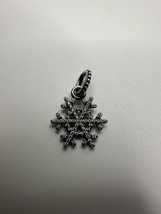 Pandora Sterling Silver CZ Snowflake Charm / Pendant 2.5cm - £31.61 GBP