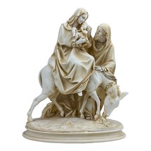 The Holy Family Virgin Mary, Joseph &amp; Child Jesus Greek Grey Patina Statue - $122.70