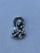 Metal Virgin Mary and Child Pendant - 2.5cm x 1.8cm - $3.85