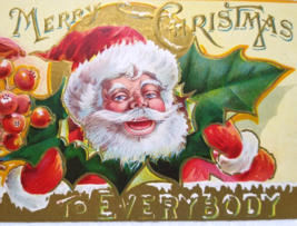 Santa Claus Christmas Postcard Saint Nicholas Series 3 Embossed Vintage Original - £10.84 GBP