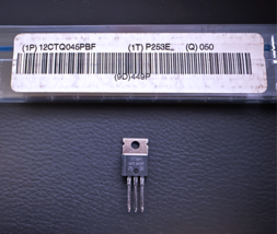 12CTQ045PBF IR Dual Anode Schottky Rectifier 45V 12A Diode TO-220 - £9.39 GBP