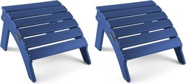 Funberry Folding Adirondack Ottoman Set Of 2, Hdpe All Weather Outdoor Foot - £138.18 GBP