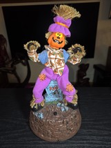 12&quot; Animated Dancing Sound Halloween Pumpkin Scarecrow Stayin&#39; Alive Bee... - $25.95