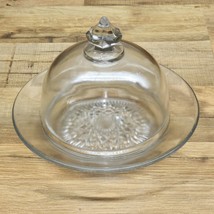Vintage Princess House 7&quot; Cheese Plate With Covered Glass Dome - MINT - £14.66 GBP