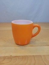 Orange Anchor Hocking Milk Glass Mug Coffee Cup Vintage Mid Century MCM - £11.74 GBP