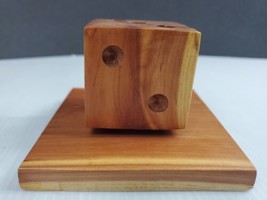 Decorative Wood Dice On Wood Base 3x4&quot; Box 40-15 - £13.58 GBP