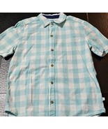 Tommy Bahama Blue White Gingham Button Up Shirt Short Sleeve Boys Size XL - €12,83 EUR