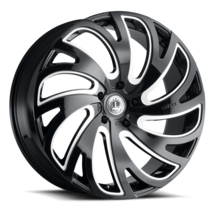 20X8.5 Luxxx Alloys LUX23 5x115 +18 73.1 Gloss Black Milled - Wheel - £234.31 GBP